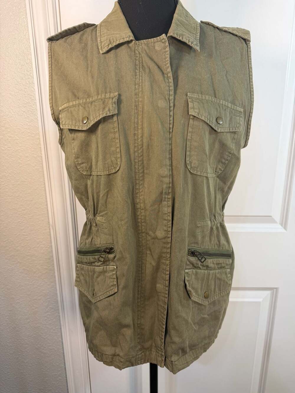 Velvet by Graham & Spencer Olive Green Utility Vest Size S